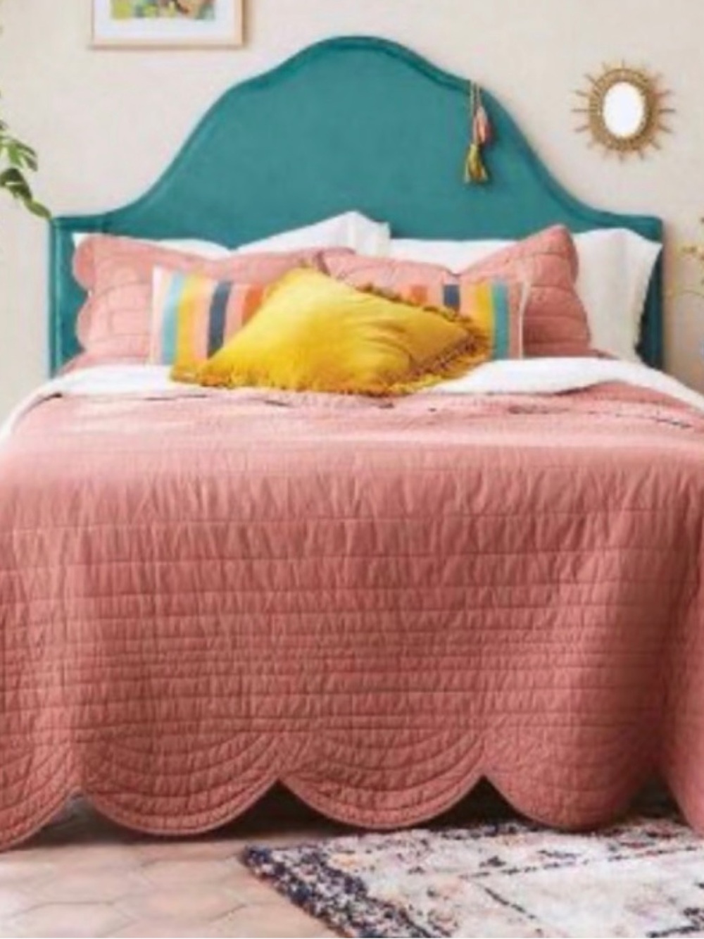 Opalhouse Jungalow Coral Scalloped Quilt Twin Terracotta 100% Cotton